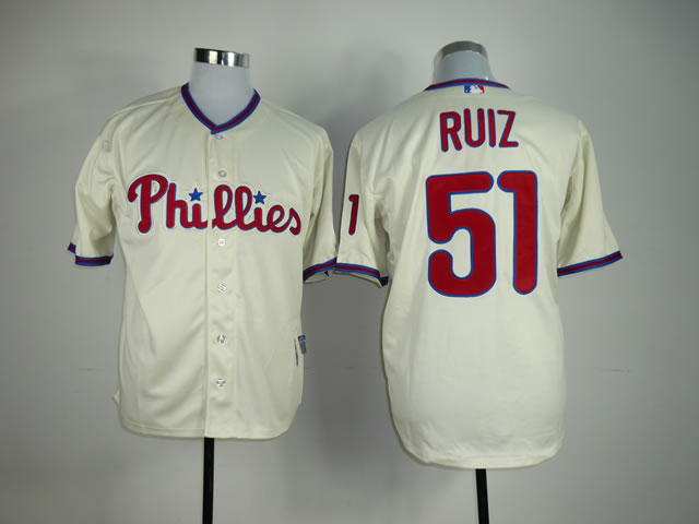 Men Philadelphia Phillies #51 Ruiz Cream MLB Jerseys->philadelphia phillies->MLB Jersey